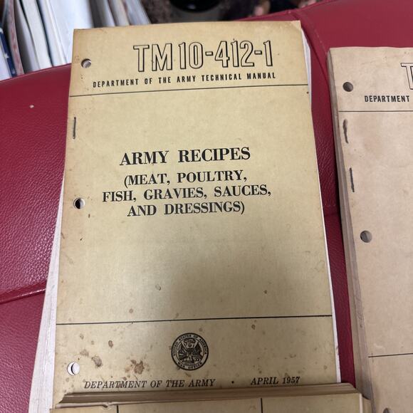 Department of Army Techinical Manual 10-412-1, 10-412-3 & 4 Recipes 1950s - Picture 2 of 10